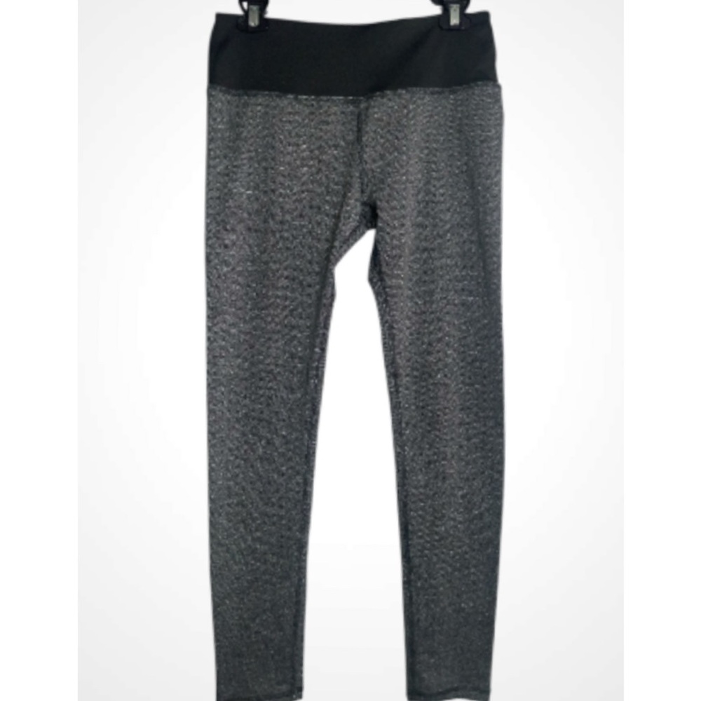 RBX Women’s Black and Gray Mid Rise Ankle Leggings Large